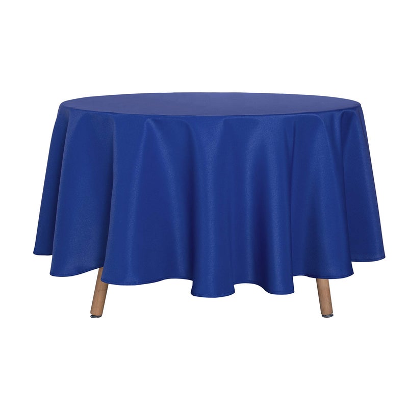 sancua Round Tablecloth - 90 Inch - Water Resistant Spill Proof Washable Polyester Table Cloth Decorative Fabric Table Cover for Dining Tables, Buffet Parties and Camping, Blue - Image 1